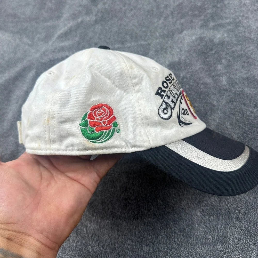 Vintage Nike USC Trojans 2007 Rose Bowl Champions Hat White Black‎ Strapback